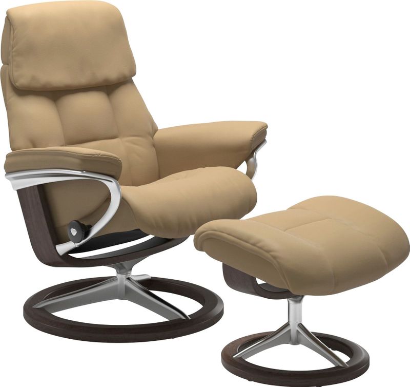 Stressless Hocker "Ruby", mit Signature Base, Gestell Eiche, Wenge, Braun & Schwarz