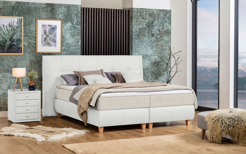 alina Boxspringbett "Luella", ADA trendline Boxspringbett, inkl. Matratze und Viscoschaum-Topper