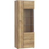FORTE Vitrine "Akinori", (B/H/T 75,1/197,6/41,8 cm), Highboardvitrine, Glastüre, Soft Close, MDF Front, Metallgriffe