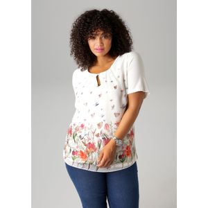 Aniston PLUS Shirtbluse, mit farbenfroher Blumenwiese bedruckt - NEUE KOLLEKTION