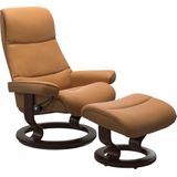 Stressless Relaxsessel "View", (Set, Relaxsessel mit Hocker), mit Classic Base, Größe M,Gestell Braun