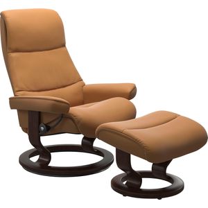 Stressless Relaxsessel "View", (Set, Relaxsessel mit Hocker), mit Classic Base, Größe M,Gestell Braun