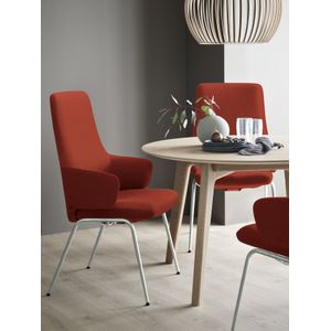 Stressless Polsterstuhl "Laurel", ROHLEDER Stoff Q2 FARON, High Back mit Armlehne, Größe L, mit Beinen aus Stahl in Chrom
