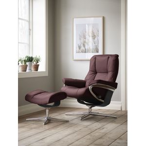 Stressless Relaxsessel "Mayfair", (Set, Relaxsessel mit Hocker), mit Hocker, mit Cross Base, Größe S, M & L, Holzakzent Schwarz