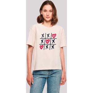 F4NT4STIC T-Shirt "Valentinstag Herz Tic Tac Toe", Premium Qualität