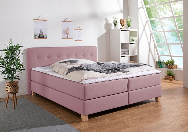Home affaire Boxspringbett "Fargo", inkl. Topper, in 3 Matratzenarten, in Samt- oder Strukturstoff