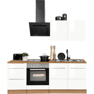 KOCHSTATION Küchenzeile "KS-Brindisi", Breite 210 cm, wahlweise mit E-Geräten, mit MDF-Fronten