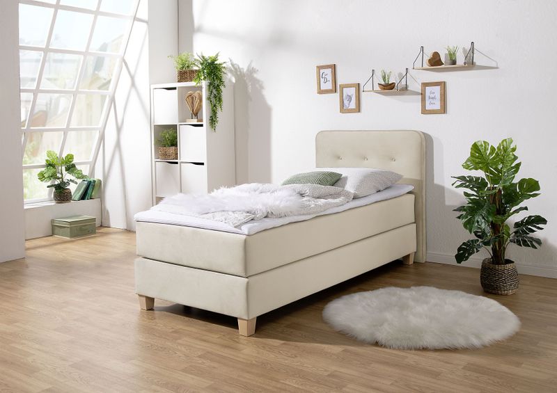 Home affaire Boxspringbett "Fargo", inkl. Topper, in 3 Matratzenarten, in Samt- oder Strukturstoff