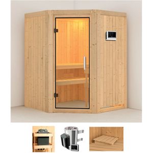 Karibu Sauna "Nanna", 3,6-kW-Plug & Play Ofen mit externer Steuerung