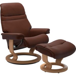 Stressless Relaxsessel "Sunrise", (Set, Relaxsessel mit Hocker), mit Classic Base, Größe S, Gestell Eiche