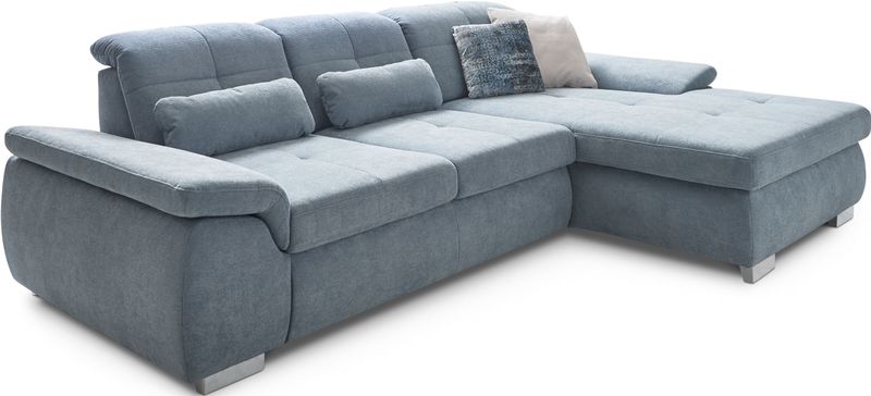 Die PlanBar Ecksofa "MP-IN16037 L-Form", mit Sitztiefenverstellung & Zierkissen, Kaltschaum