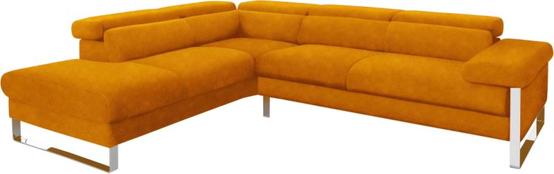 W.SCHILLIG Ecksofa "finn, toller Sitzkomfort, L-Form, hochwertige Verarbeitungsdetails", German Design Award 2016, Fußgestell Chrom glänzend, Breite 281 cm