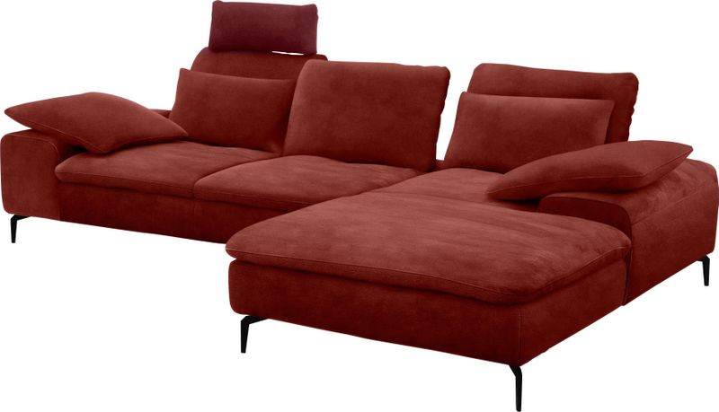W.SCHILLIG Ecksofa "valentinoo, Designsofa, bequem, elegant und zeitlos, L-Form", (Set), inklusive Hocker, mit Sitztiefenverstellung, Breite 299 cm