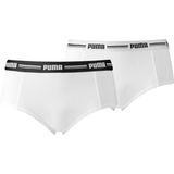 PUMA Panty "PUMA WOMEN MINI SHORT 2P PACK", (Packung, 2er Pack), mit markantem Logo-Bund