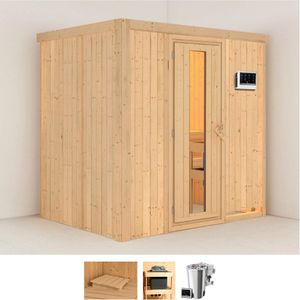 Karibu Sauna "Finja", 3,6-kW-Bio-Plug & Play Ofen mit externer Steuerung