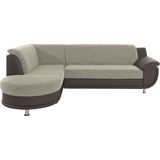 TRENDMANUFAKTUR Ecksofa "Rondo 3, zeitlos und bequem, Materialmix, breite Armlehnen, L-Form", wahlweise mit Federkern für mehr Komfort, wahlweise mit Bettfunktion