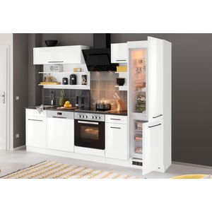 KOCHSTATION Küchenzeile "KS-Tulsa", ohne E-Geräte, Breite 270 cm, schwarze Metallgriffe, MDF Fronten