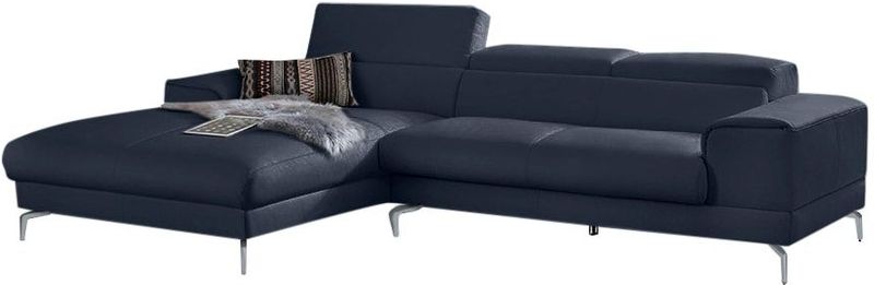 W.SCHILLIG Ecksofa "piedroo, Designsofa mit tollem Sitzkomfort, bequem und elegant, L-Form", Kopfteilverstellung, wahlweise mit Sitztiefenverstellung, Breite 303cm