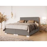 Leonique Polsterbett "ALIY mit Matratze und Topper, in 3 Breiten (140, 160 und 180 cm)", Boxspringbett mit Kopfteil, Bettkasten, Matratze (BFK/TFK) und Topper