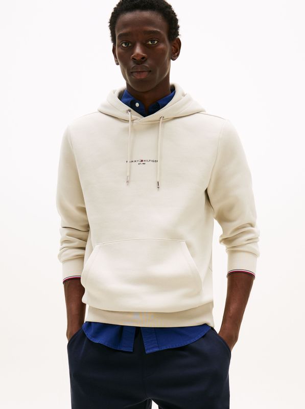 Tommy Hilfiger Hoodie "TOMMY LOGO TIPPED HOODY", Tommy-Tape innen am Ausschnitt, Flag-Stickerei am Ärmel