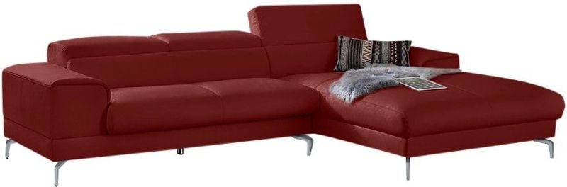 W.SCHILLIG Ecksofa "piedroo, Designsofa mit tollem Sitzkomfort, bequem und elegant, L-Form", Kopfteilverstellung, wahlweise mit Sitztiefenverstellung, Breite 303cm