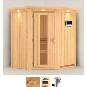 Karibu Sauna "Tomke", 3,6-kW-Bio-Plug & Play Ofen mit externer Steuerung