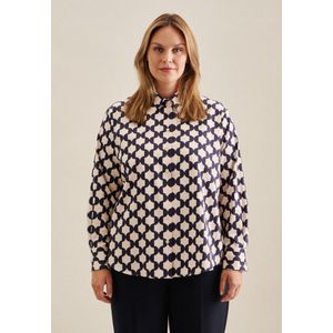 seidensticker Hemdbluse "Schwarze Rose", Langarm Kragen Geometrische Muster