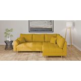 Home affaire Ecksofa "CHARRE L-Form mit Ottomane, Maße B/T/H: 231/161/81 cm", feine Steppung, lose Rücken- und Zierkissen, auch in Cord und Bouclé