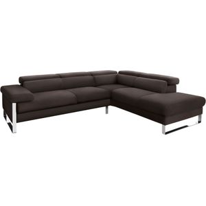 W.SCHILLIG Ecksofa "finn, toller Sitzkomfort, L-Form, hochwertige Verarbeitungsdetails", German Design Award 2016, Fußgestell Chrom glänzend, Breite 281 cm
