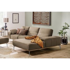 W.SCHILLIG Ecksofa "run, Designsofa mit tollem Sitzkomfort, bequem, L-Form", mit elegantem Holzsockel, Füße in Silber matt, Breite 299 cm