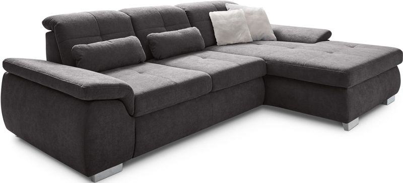 Die PlanBar Ecksofa "MP-IN16037 L-Form mit Kaltschaum-Polsterung", mit Sitztiefenverstellung & Zierkissen
