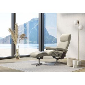 Stressless Relaxsessel "View", (Set, Relaxsessel mit Hocker), mit Hocker, mit Cross Base, Größe S, M & L, Holzakzent Wenge