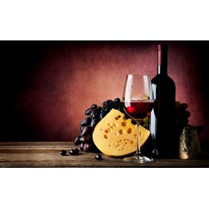 Papermoon Fototapete "Wein mit Käse"