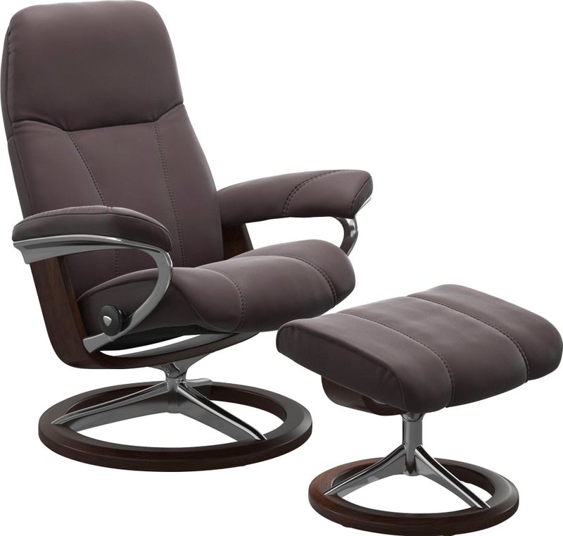 Stressless Relaxsessel "Consul", (Set, Relaxsessel mit Hocker), mit Hocker, mit Signature Base, Größe S, Gestell Eiche