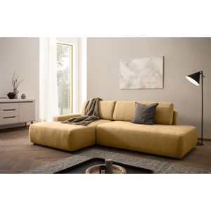 INOSIGN Ecksofa "TORGE, Schlafsofa Cord, Samtvelours u. Strukur fein, Couch in L-Form", Schlaffunktion und Bettkasten, Liegefläche: 210x125 cm, neues Design