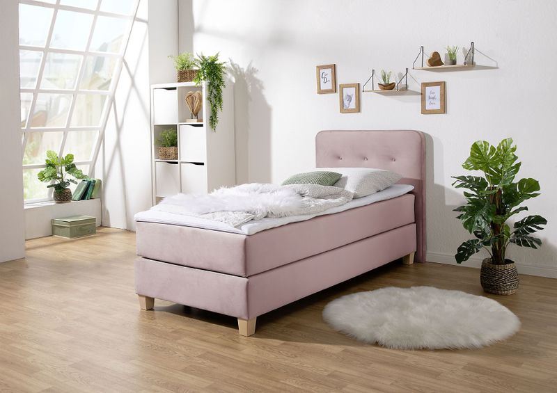 Home affaire Boxspringbett "Fargo", inkl. Topper, in 3 Matratzenarten, in Samt- oder Strukturstoff