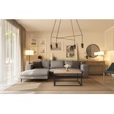 INOSIGN Ecksofa "Aurora, L-Form, mit extra breiter Recamiere, 324 x 170 cm (BxT)", Designsofa mit tollem Sitzkomfort, extra hohe Metallfüße schwarz