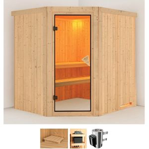 Karibu Sauna "Laila", 3,6-kW-Plug & Play Ofen mit integrierter Steuerung