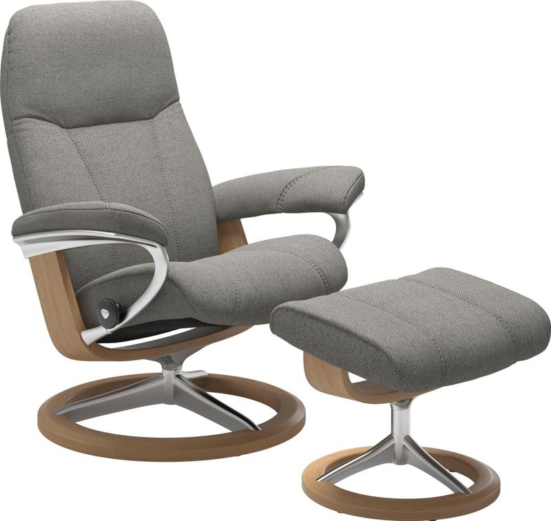 Stressless Relaxsessel "Consul", (Set, Relaxsessel mit Hocker), mit Hocker, mit Signature Base, Größe S, Gestell Eiche