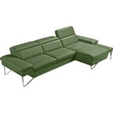 Egoitaliano Ecksofa "Princess, elegantes Designsofa mit erstklassigem Sitzkomfort, L-Form", mit Recamiere, inkl. Kopfteilverstellung, edle Designmetallfüße