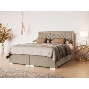 Leonique Polsterbett "SACY mit Matratze und Topper, in 2 Breiten (160 und 180 cm)", Boxspringbett mit Kopfteil, Bettkasten, Matratze (BFK/TFK) und Topper