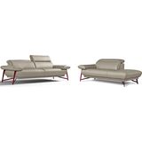 Egoitaliano Polstergarnitur "Anais, Design mit hohem Sitzkomfort für mehr Bequemlichkeit", Set: bestehend aus Sofa und Ottomane, inkl. Kopfteilverstellung