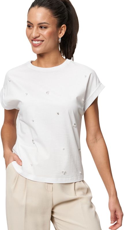 Zero Kurzarmshirt "zero Oversized-Shirt mit Perlen", (1 tlg.), weiteres Detail