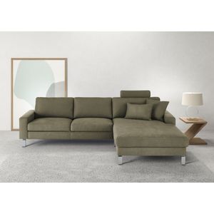 3C Candy Ecksofa "Lecce, wahlweise PUR-Schaumstoff oder Tonnentaschenfederkern", Bett im 2,5-Sitzer, teilmotorische Schlaffunktion im Longchair, L-Form