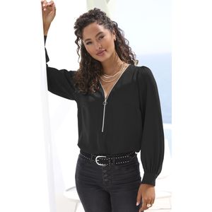 LASCANA Langarmbluse, mit Reißverschlussdetail, elegante Damenbluse
