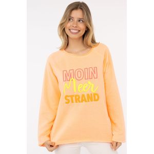 Zwillingsherz Hoodie ""Moin Meer Strand"", mit Used-Look Kanten und maritimer Stickerei