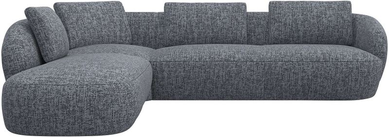 FLEXLUX Ecksofa "Torino, rund, L-Form, Sofa-Ecke mit Ottomane", Modernes, organisches Sofa-Design, Kaltschaum, Wellenunterfederung