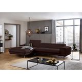 W.SCHILLIG Ecksofa "piedroo, Designsofa mit tollem Sitzkomfort, elegant und bequem, L-Form", Kopfteilverstellung, wahlweise mit Sitztiefenverstellung, Breite 343cm