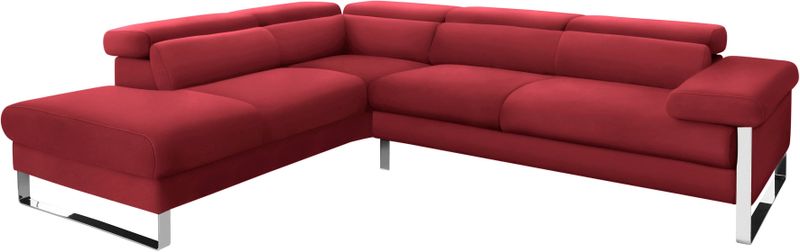 W.SCHILLIG Ecksofa "finn, toller Sitzkomfort, L-Form, hochwertige Verarbeitungsdetails", German Design Award 2016, Fußgestell Chrom glänzend, Breite 281 cm