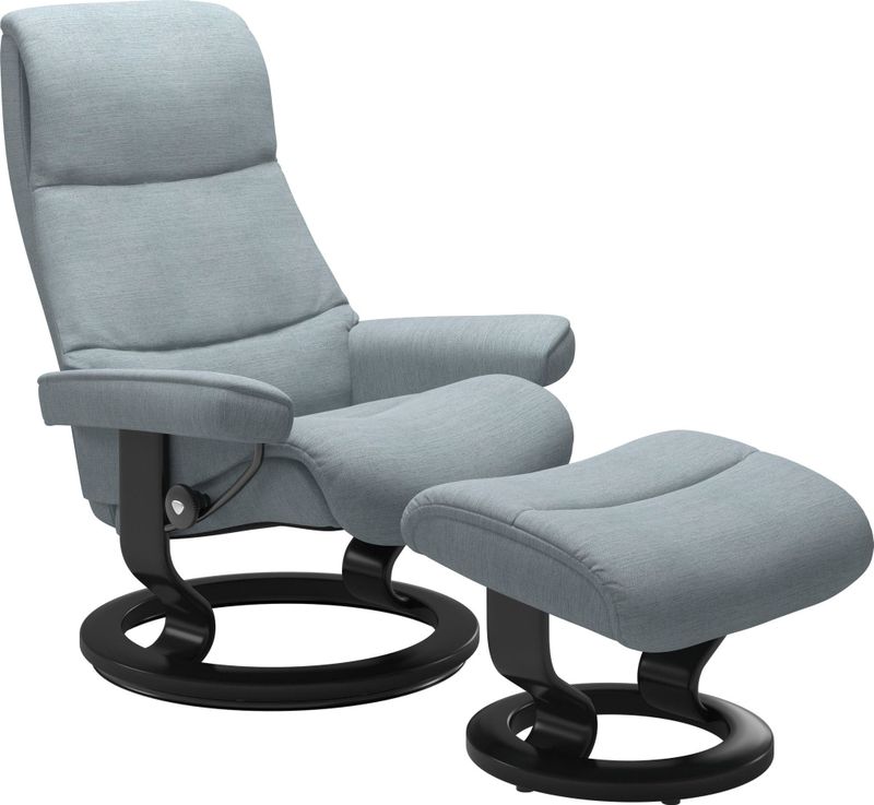 Stressless Relaxsessel "View", (Set, Relaxsessel mit Hocker), mit Classic Base, Größe M,Gestell Schwarz